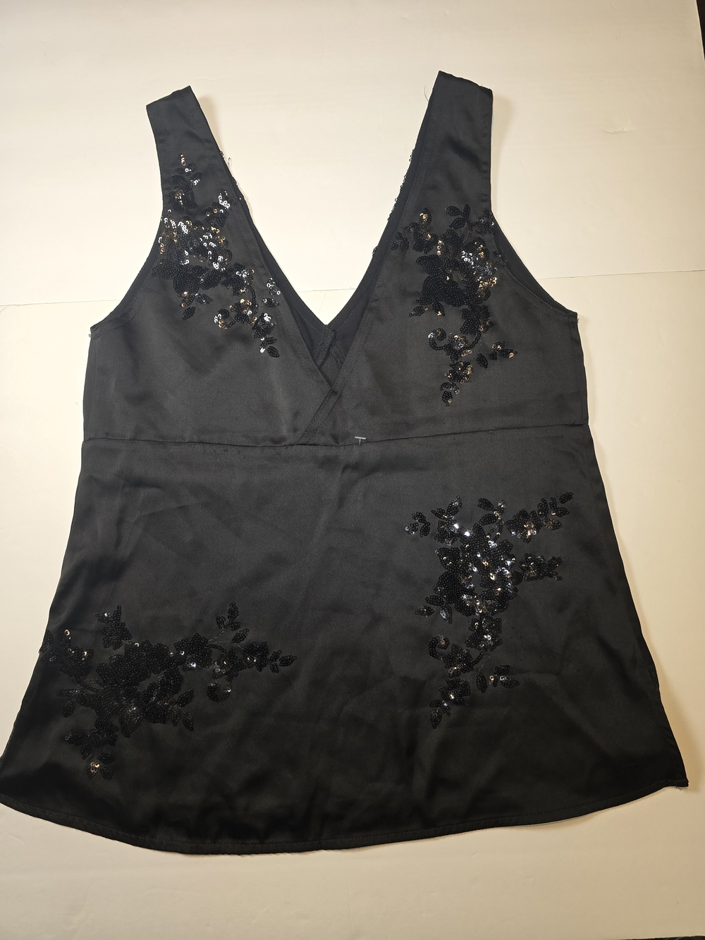Rachel Zoe Black Sequin V-Neck Camisole